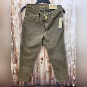 Michael Kors Izzy cropped skinny Jean green NWT